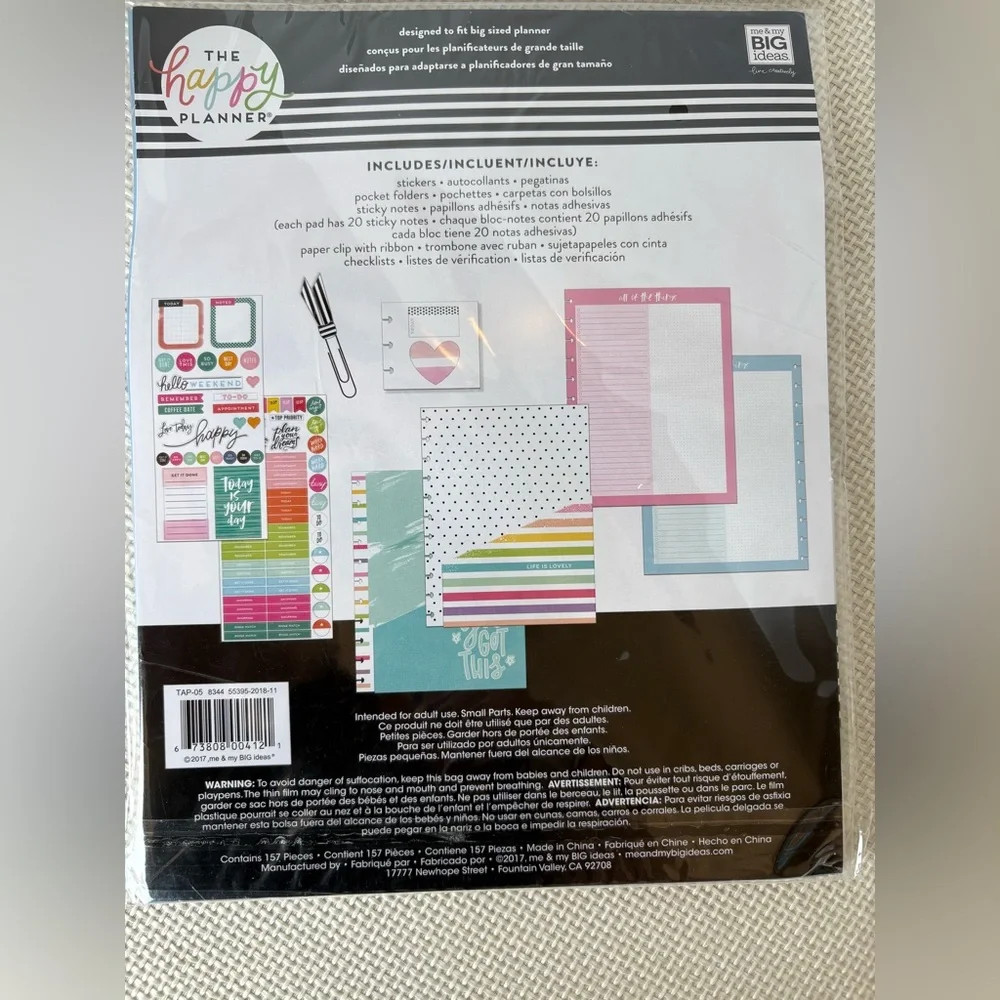 BIG Happy Planner Life Is Lovely Accessories Pack 157 Pieces 8.5×11in NE